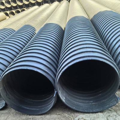 HDPE鋼帶螺紋排水管 DN400污水管 鋼襯波紋管
