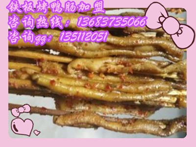 河南鐵板烤鴨腸技術加盟