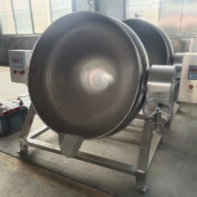 可傾斜式蒸汽夾層鍋小型梨罐頭熬煮鍋 麥芽糖熬制鍋 阿膠熬制夾